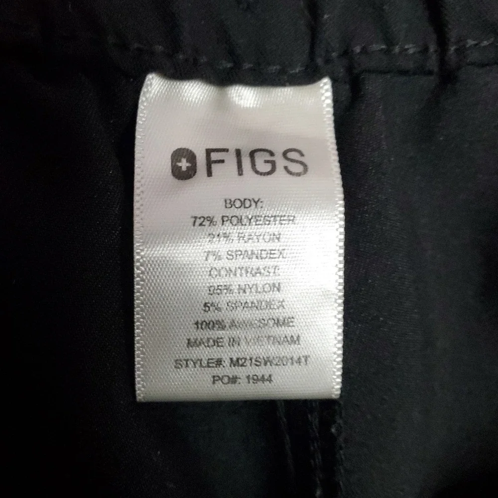 Figs Scrub Pants Mens L/T (Large Tall) Black With Blue Stripe Medical M21SW2014